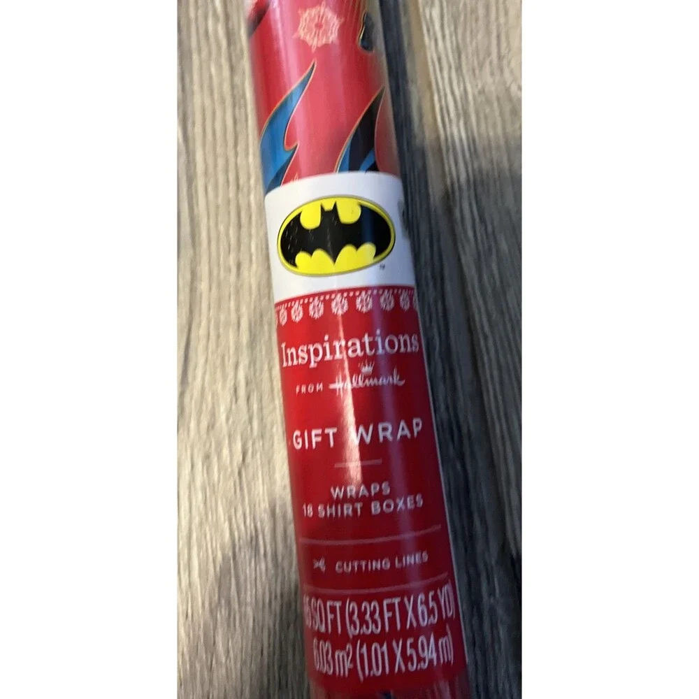 Hallmark Wrapping Paper Christmas Batman 65sq ft Jumbo Roll HOLIDAY GIFT NEW